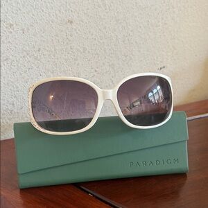 Love White Sunglasses with Green Case